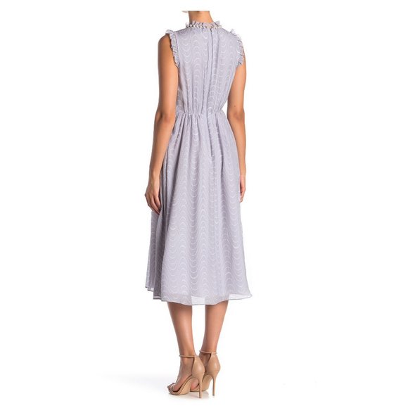 NEW Kate Spade Wavy Dot Ruffled Neck Silk Dress - Picture 4 of 13